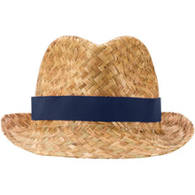 Load image into Gallery viewer, Pricus straw hat — Navy / Natural (front)
