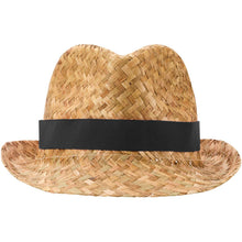 Load image into Gallery viewer, Pricus straw hat — Black / Natural (front)