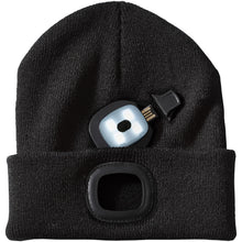 Load image into Gallery viewer, Mighty LED knit beanie — Black (detail)