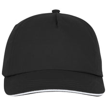 Load image into Gallery viewer, Styx 5 panel 175 g/m2 sandwich cap — Black (front)