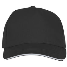 Load image into Gallery viewer, Ceto 5 panel 175 g/m2 sandwich cap — Black (front)