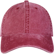 Load image into Gallery viewer, Grafton 6 panel 270 g/m² washed cap — Burgundy (front)