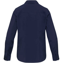 Load image into Gallery viewer, Carnelian 133 g/m² poplin women's shirt — Navy Blue (back)