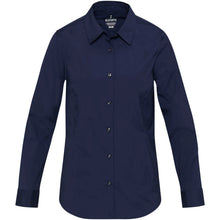 Load image into Gallery viewer, Carnelian 133 g/m² poplin women's shirt — Navy Blue (front)