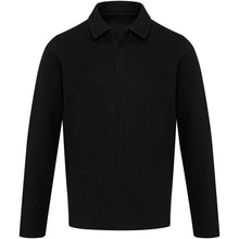 Load image into Gallery viewer, Apollo 245 g/m² long sleeve unisex polo — Black (front)