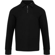 Load image into Gallery viewer, Apollo 245 g/m² long sleeve unisex half zip polo — Black (front)