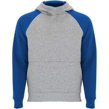 Load image into Gallery viewer, Badet 280 g/m² kids two-tone hoodie — Heather grey / Royal blue