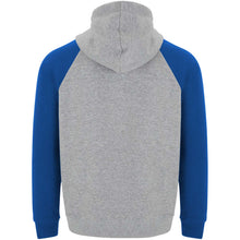 Load image into Gallery viewer, Badet 280 g/m² kids two-tone hoodie — Heather grey / Royal blue (back)