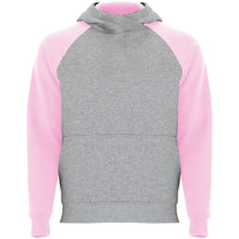 Load image into Gallery viewer, Badet 280 g/m² kids two-tone hoodie — Heather grey / Light pink