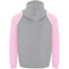Load image into Gallery viewer, Badet 280 g/m² kids two-tone hoodie — Heather grey / Light pink (back)