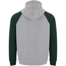 Load image into Gallery viewer, Badet 280 g/m² kids two-tone hoodie — Heather grey / Bottle green (back)