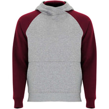 Load image into Gallery viewer, Badet 280 g/m² kids two-tone hoodie — Heather grey / Garnet