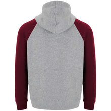 Load image into Gallery viewer, Badet 280 g/m² kids two-tone hoodie — Heather grey / Garnet (back)