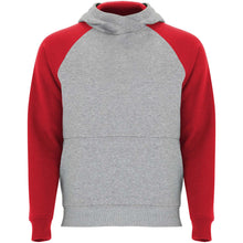 Load image into Gallery viewer, Badet 280 g/m² kids two-tone hoodie — Heather grey / Red