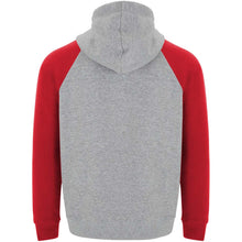 Load image into Gallery viewer, Badet 280 g/m² kids two-tone hoodie — Heather grey / Red (back)