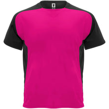 Load image into Gallery viewer, Bugatti 140 g/m² short sleeve kids sports t-shirt — Fuchsia / Black