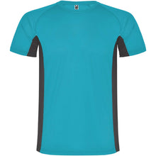 Load image into Gallery viewer, Shanghai short sleeve kids sports t-shirt — Turquoise / Dark Lead