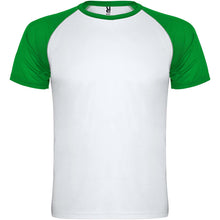 Load image into Gallery viewer, Indianapolis 140 g/m² short sleeve kids sports t-shirt — White / Fern green