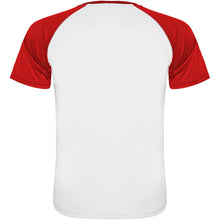 Load image into Gallery viewer, Indianapolis 140 g/m² short sleeve kids sports t-shirt — White / Red (back)