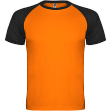 Load image into Gallery viewer, Indianapolis 140 g/m² short sleeve kids sports t-shirt — Fluor Orange / Black