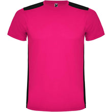 Load image into Gallery viewer, Detroit 130 g/m² short sleeve kids sports t-shirt — Fuchsia / Black