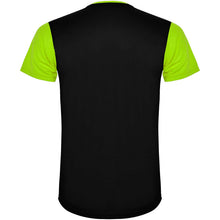 Load image into Gallery viewer, Detroit 130 g/m² short sleeve kids sports t-shirt — Lime / Black (back)