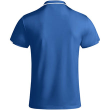 Load image into Gallery viewer, Tamil 150 g/m² short sleeve men's sports polo — Royal blue / White (back)