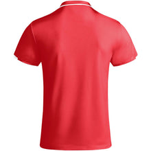 Load image into Gallery viewer, Tamil 150 g/m² short sleeve men's sports polo — Red / White (back)