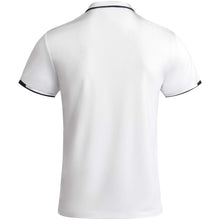 Load image into Gallery viewer, Tamil 150 g/m² short sleeve men's sports polo — White / Black (back)