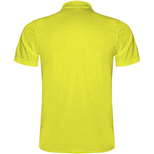 Load image into Gallery viewer, Monzha 150 g/m² short sleeve men's sports polo — Fluor Yellow (back)