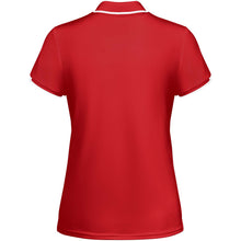 Load image into Gallery viewer, Tamil 150 g/m² short sleeve women's sports polo — Red / White (back)