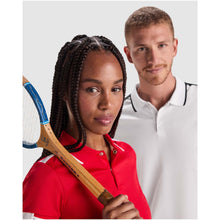 Load image into Gallery viewer, Tamil 150 g/m² short sleeve women's sports polo — Red / White (detail)