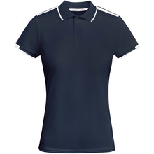 Load image into Gallery viewer, Tamil 150 g/m² short sleeve women's sports polo — Navy Blue / White