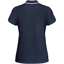 Load image into Gallery viewer, Tamil 150 g/m² short sleeve women's sports polo — Navy Blue / White (back)