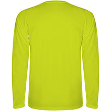Load image into Gallery viewer, Montecarlo 150 g/m² long sleeve men's sports t-shirt — Fluor Yellow (back)