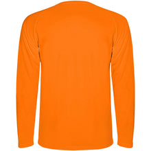 Load image into Gallery viewer, Montecarlo 150 g/m² long sleeve men's sports t-shirt — Fluor Orange (back)