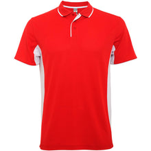 Load image into Gallery viewer, Montmelo 150 g/m² short sleeve unisex sports polo — Red / White