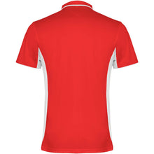 Load image into Gallery viewer, Montmelo 150 g/m² short sleeve unisex sports polo — Red / White (back)