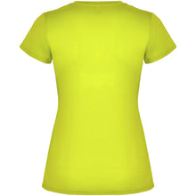 Load image into Gallery viewer, Montecarlo 150 g/m² short sleeve women's sports t-shirt — Fluor Yellow (back)