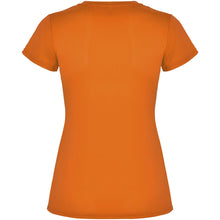 Load image into Gallery viewer, Montecarlo 150 g/m² short sleeve women's sports t-shirt — Fluor Orange (back)