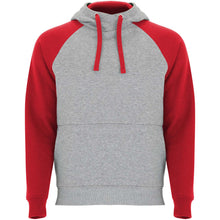 Load image into Gallery viewer, Badet 280 g/m² unisex two-tone hoodie — Heather grey / Red