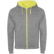 Load image into Gallery viewer, Fuji unisex sweat jacket — Heather grey / Fluor Yellow