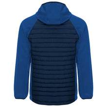 Load image into Gallery viewer, Minsk unisex hybrid insulated jacket — Navy Blue / Royal blue (back)