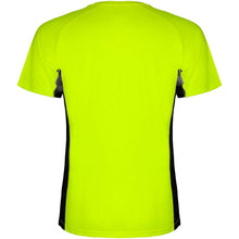 Load image into Gallery viewer, Shanghai 140 g/m² short sleeve men's sports t-shirt — Fluor Green / Black (back)