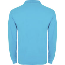 Load image into Gallery viewer, Estrella 220 g/m² long sleeve men's polo — Turquoise (back)