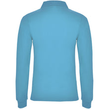 Load image into Gallery viewer, Estrella 220 g/m² long sleeve women's polo — Turquoise (back)