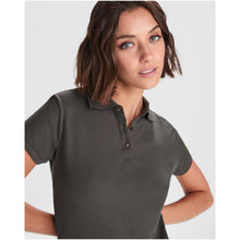 Load image into Gallery viewer, Pegaso Premium 220 g/m² short sleeve women's polo — Navy Blue (detail)