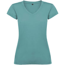 Load image into Gallery viewer, Victoria 155 g/m² short sleeve women's v-neck t-shirt — Dusty Blue