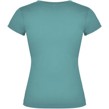 Load image into Gallery viewer, Victoria 155 g/m² short sleeve women's v-neck t-shirt — Dusty Blue (back)