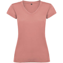 Load image into Gallery viewer, Victoria 155 g/m² short sleeve women's v-neck t-shirt — Clay Orange